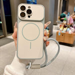 Custodia magnetica iPhone 15 Pro con cinturino e protezione obiet