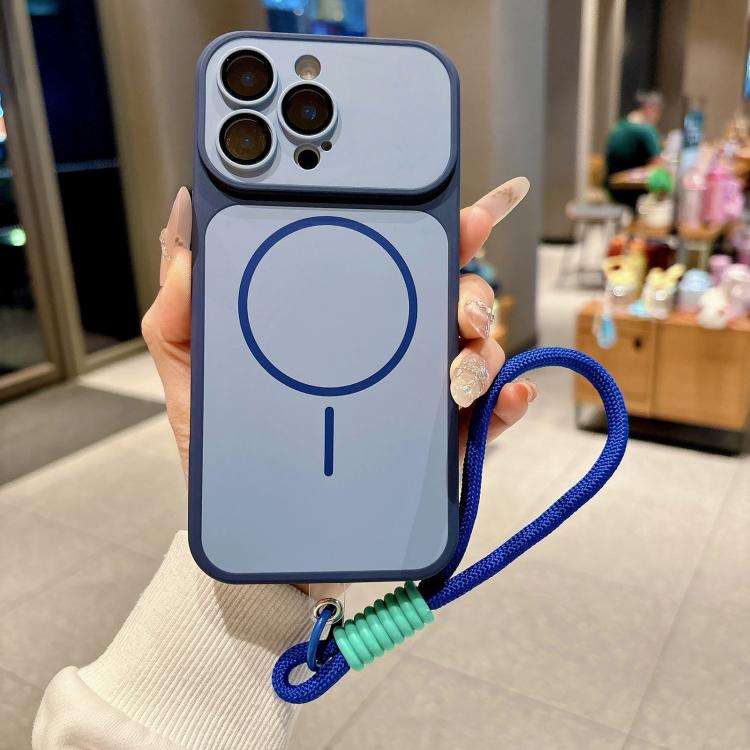 Custodia magnetica iPhone 15 Pro con cinturino e protezione obiet