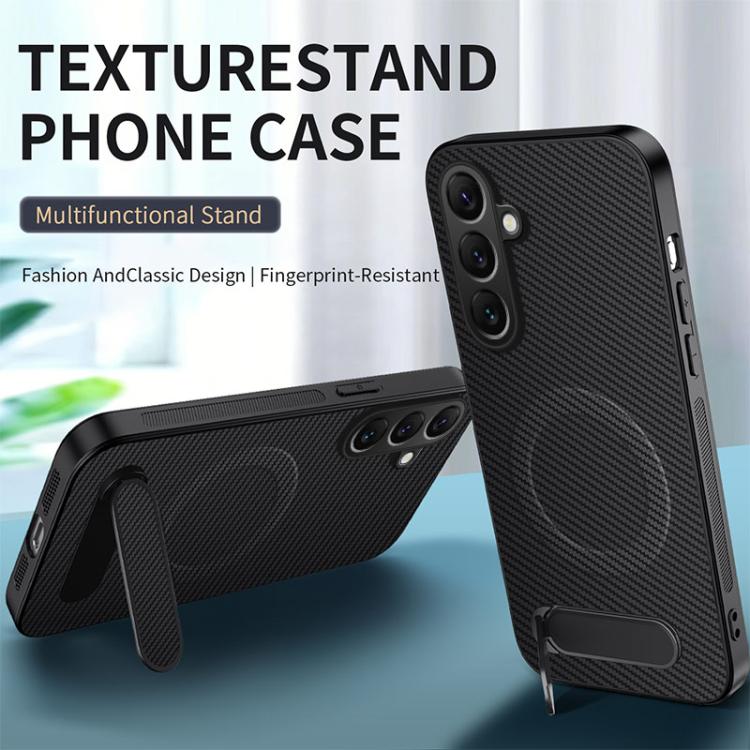 Custodia magnetica con supporto e texture in fibra di carbonio per Galaxy S26 FE