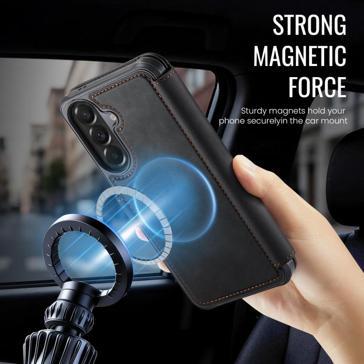 Custodia per telefono AutSpace A15 con chiusura magnetica in ecopelle per Galaxy