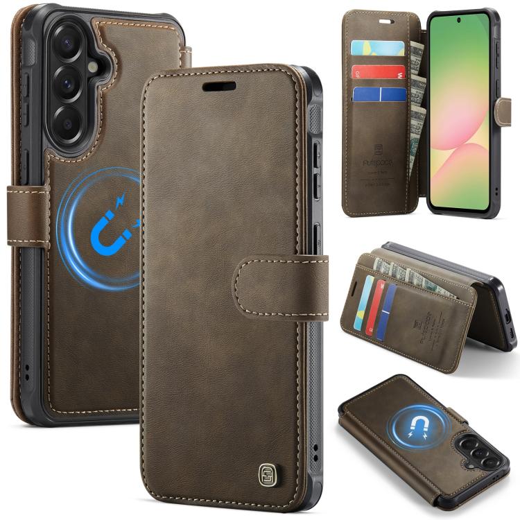 Custodia per telefono AutSpace A15 con chiusura magnetica in ecopelle per Galaxy