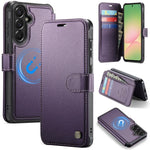 Custodia per telefono AutSpace A15 con chiusura magnetica in ecopelle per Galaxy