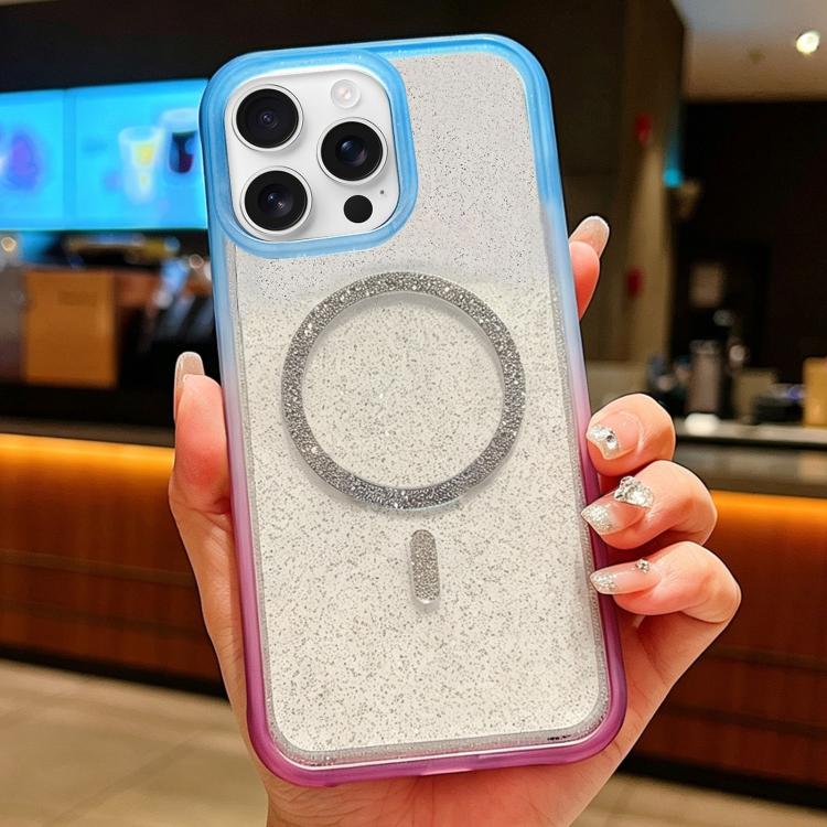 Custodia magnetica glitter trasparente per iPhone 15 Pro