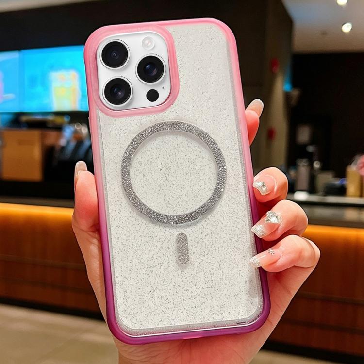 Custodia magnetica glitter trasparente per iPhone 15 Pro
