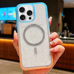 Custodia magnetica glitter trasparente per iPhone 15 Pro