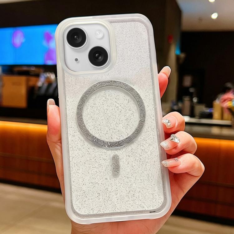 Custodia magnetica glitter trasparente per iPhone 15 Pro