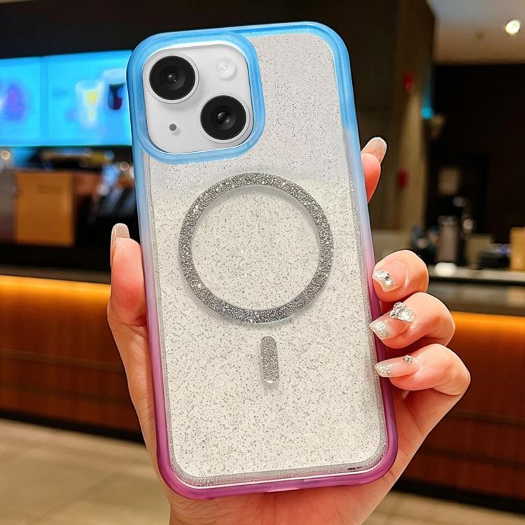 Custodia magnetica glitter trasparente per iPhone 15 Pro