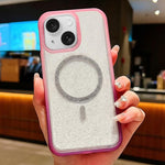 Custodia magnetica glitter trasparente per iPhone 15 Pro