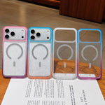 Custodia magnetica glitter trasparente per iPhone 15 Pro
