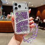 Custodia acrilico con perle e farfalla per iPhone 17 Pro Max