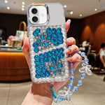 Custodia acrilico con perle e farfalla per iPhone 17 Pro Max