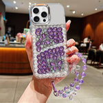 Custodia acrilico con perle e farfalla per iPhone 17 Pro Max