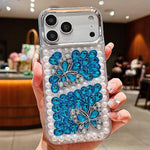 Custodia acrilico con perle e farfalla per iPhone 17 Pro Max