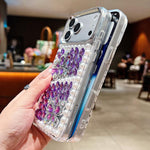 Custodia acrilico con perle e farfalla per iPhone 15 Pro Max
