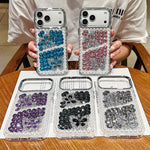 Custodia acrilico con perle e farfalla per iPhone 17 Pro Max