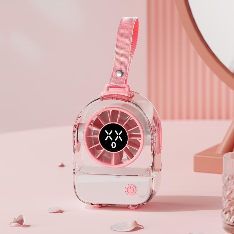 Mini ventilatore da tavolo F8 trasparente con 5 velocità e display LED