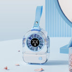 Mini ventilatore da tavolo F8 trasparente con 5 velocità e display LED - immagine 3