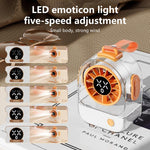 Mini ventilatore da tavolo F8 trasparente con 5 velocità e display LED - immagine 8