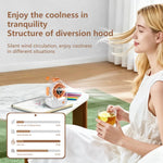 Mini ventilatore da tavolo F8 trasparente con 5 velocità e display LED - immagine 9