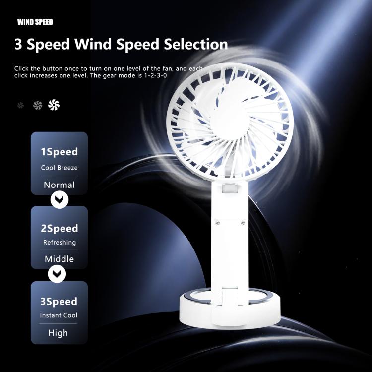 Ventilatore portatile pieghevole F20 con LED e supporto magnetico - immagine 5