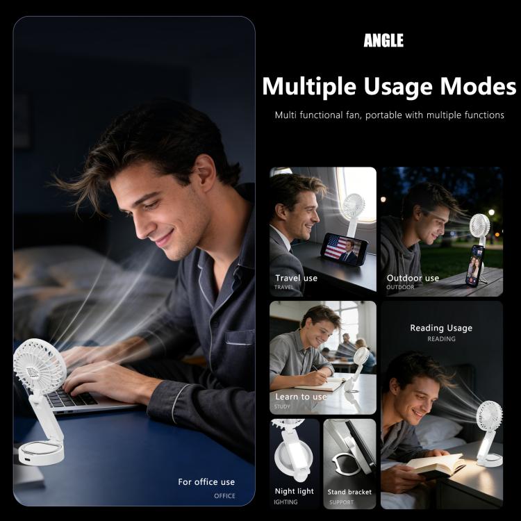 Ventilatore portatile pieghevole F20 con LED e supporto magnetico - immagine 7