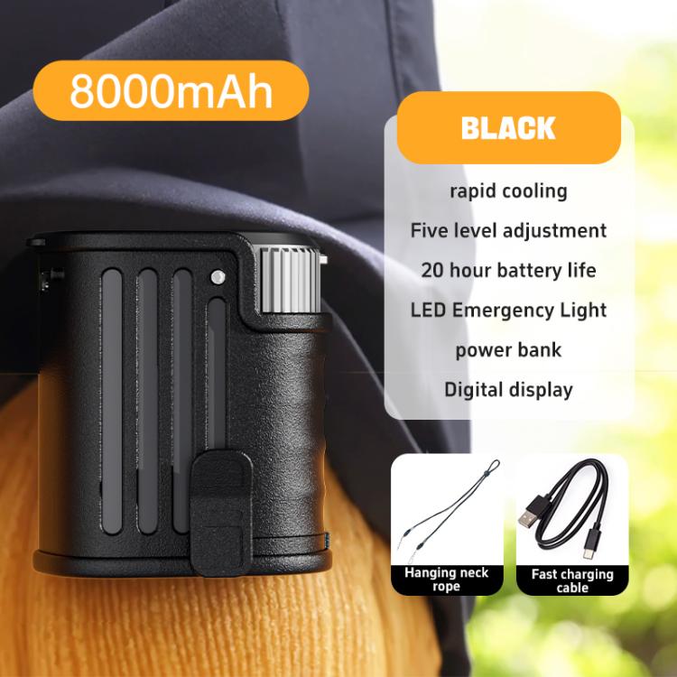Ventilatore portatile da cintura DSF110 con luce LED e 5 velocità - immagine 2