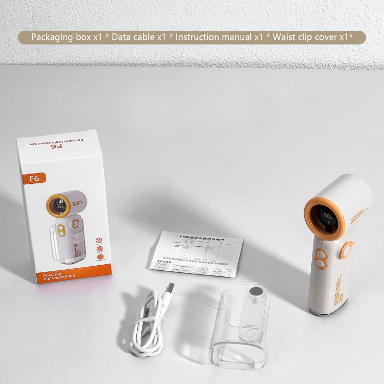 Ventilatore portatile F6 con clip da cintura e display LED - immagine 13