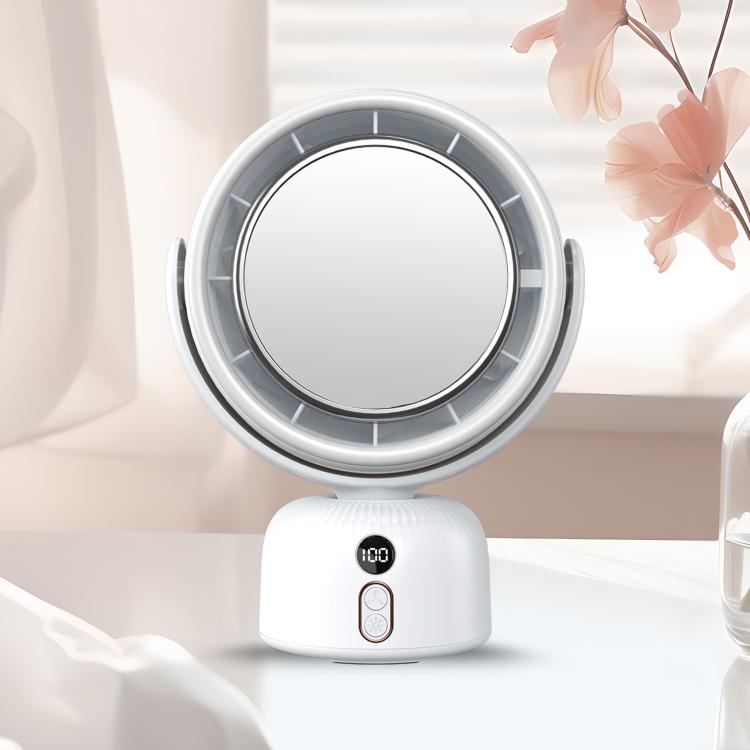 Ventilatore da tavolo F2 con specchio cosmetico e luce dimmerabile