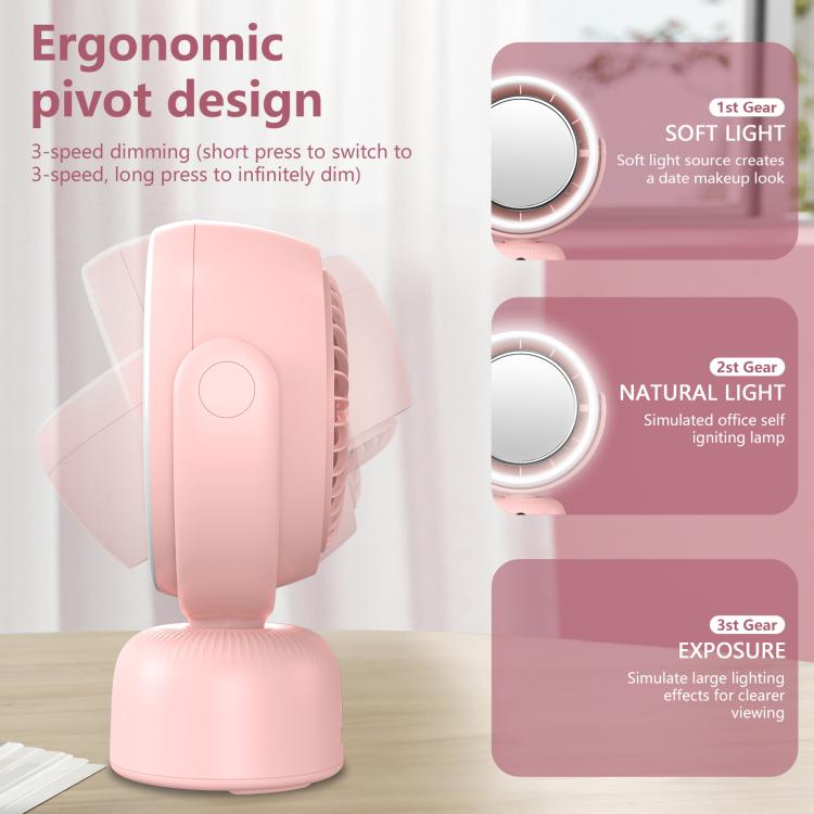 Ventilatore da tavolo F2 con specchio cosmetico e luce dimmerabile - immagine 5