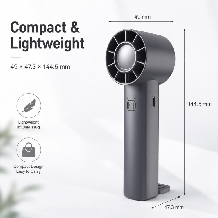 Ventilatore portatile DF-91 con base pieghevole e ricarica USB-C - immagine 12