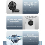 Ventilatore portatile pieghevole F11 con display LED e cordino - immagine 6