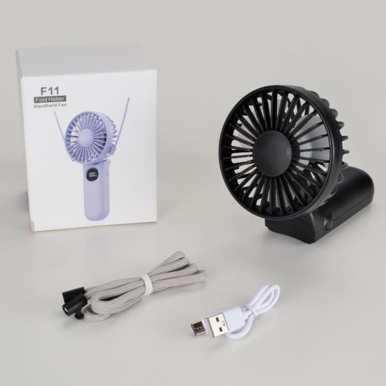 Ventilatore portatile pieghevole F11 con display LED e cordino - immagine 12