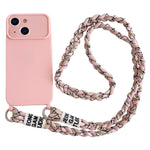 Custodia con tracolla intrecciata per iPhone 15