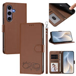 Custodia in ecopelle con chiusura magnetica e cinturino da polso per Galaxy S25