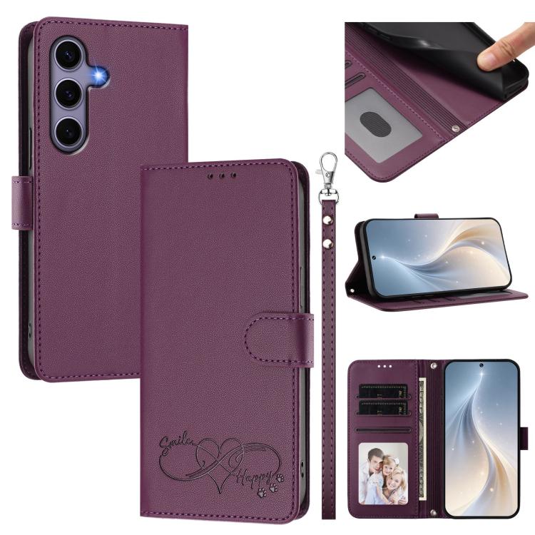 Custodia in ecopelle con chiusura magnetica e cinturino da polso per Galaxy S25