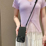 Custodia con tracolla per iPhone 13 con ampia finestra