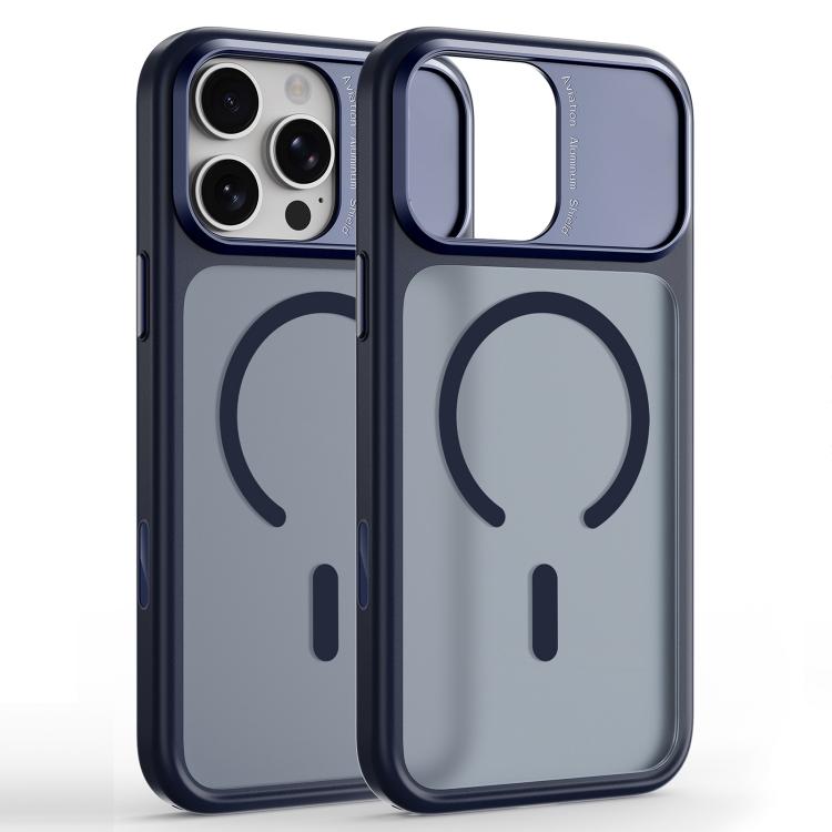 Custodia magnetica in TPU e PC con cornice metallo per iPhone