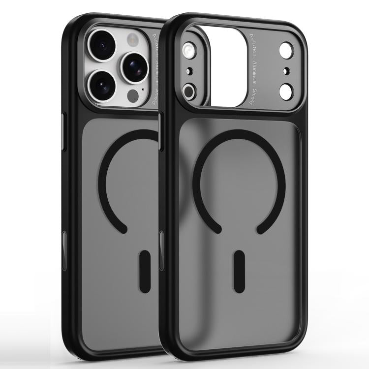 Custodia magnetica in TPU e PC con cornice metallo per iPhone