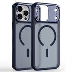 Custodia magnetica in TPU e PC con cornice metallo per iPhone