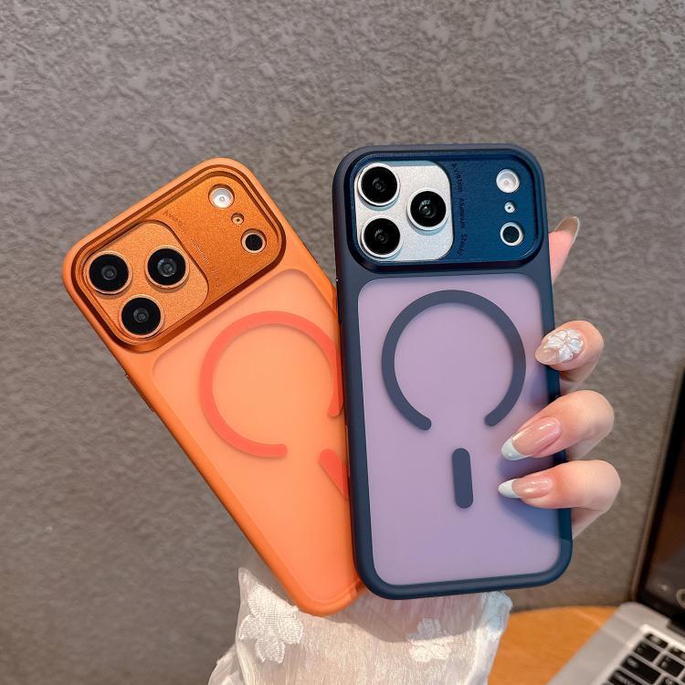 Custodia magnetica in TPU e PC con cornice metallo per iPhone