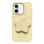 Custodia PC a righe Macaron con supporto per iPhone 16