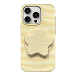 Custodia PC a righe Macaron con supporto per iPhone 16