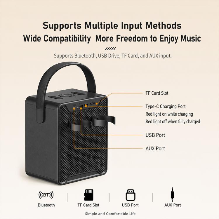 Altoparlante Bluetooth portatile ZGA PF010 con doppio microfono