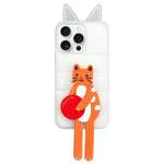 Custodia TPU e silicone con orecchie gatto per iPhone 16 Pro