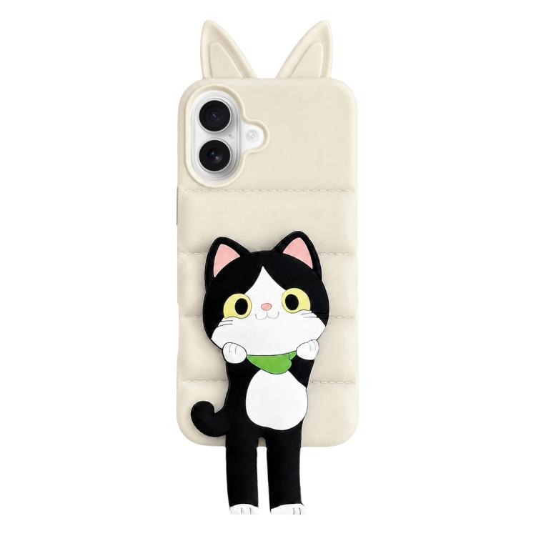 Custodia TPU e silicone con orecchie gatto per iPhone 16 Pro