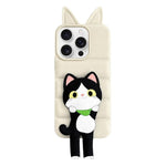 Custodia TPU e silicone con orecchie gatto per iPhone 16 Pro