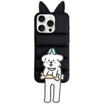 Custodia TPU e silicone con orecchie gatto per iPhone 16 Pro