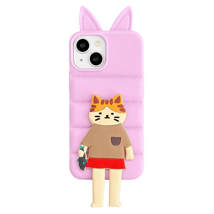 Custodia TPU e silicone con orecchie gatto per iPhone 15