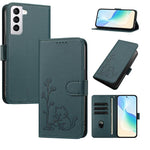 Custodia ecopelle con fibbia albero e gatto per Galaxy S21 e S21+ 5G