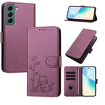 Custodia in ecopelle con fibbia a forma di albero e gatto per Galaxy S22 Ultra e